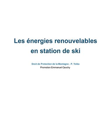 Les Energies renouvelables en station de skimontagne